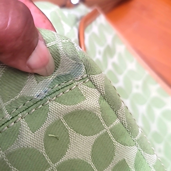 FOSSIL MARLOW CAMERA STYLE GREEN SIGNATURE CROSSBODY TOTE SHOULDER MEDIUM BAG - Picture 15 of 16